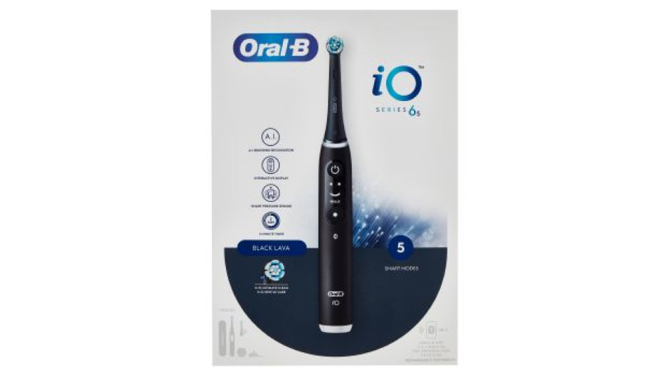 Oral-B iO Series 6s Spazzolino Elettrico Denti Ricaricabile Black Lava