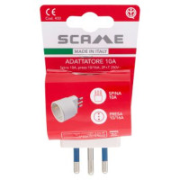 Secur Adattatore spina 10A, presa 10-16A bianco