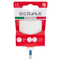 Secur Adattatore pluristandard spina 16A, 2 prese bivalenti 10/16A e 1 presa 10-16A bianco