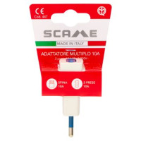 Secur Adattatore multiplo spina e 3 prese 10A 2P+T 250V~ bianco