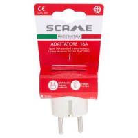 Secur Adattatore spina 16A con terra laterale bianco