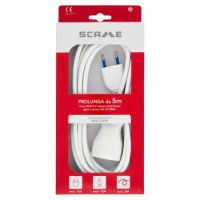 Secur Prolunga da 5 m cavo H05VV-F sezione 2x0, 75 mm², spina e presa 10A 2P 250V~ bianca