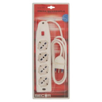 Secur Presa quadrupla con interruttore luminoso 10/16A 2P+T 250V ~ 1,5m cavo