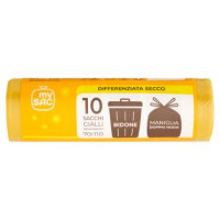 my Sac Differenziata Secco Sacchi Gialli Trasparenti 70x110 Bidone 10 pz