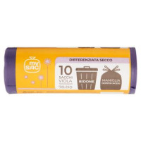 my Sac Differenziata Secco Sacchi Viola Trasparenti 70x110 Bidone 10 pz