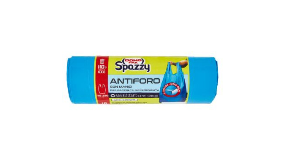 Domopak Spazzy Antiforo con Manici 110 lt Formato Maxi 70x120 cm 10 pz