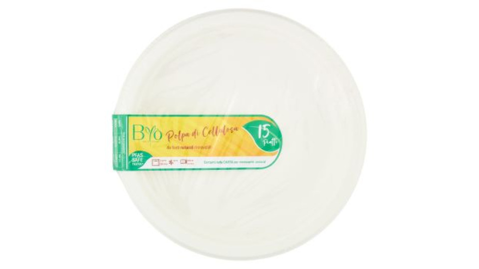 Biò Piatti Polpa di Cellulosa 15 pz