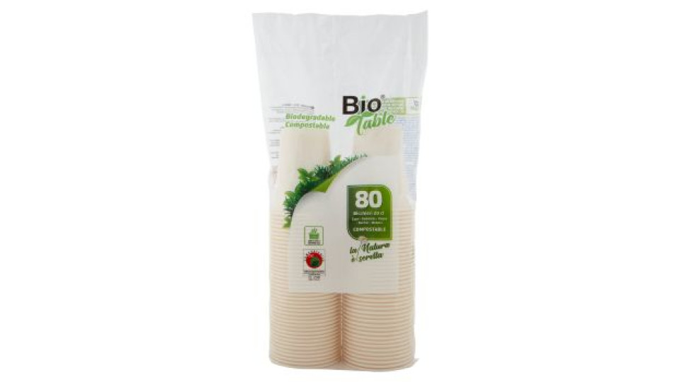 Bio Table Bicchieri 20 cl Compostabile 80 pz