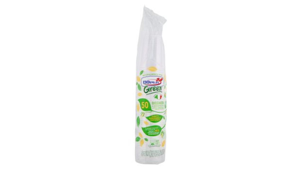 DOpla Green Bicchieri in Bioplastica PLA 200ml Trasparente 50 pz