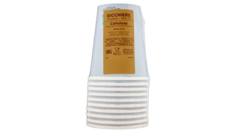 Bicchiere Cellulosa Azzurro 240 ml 10 pz