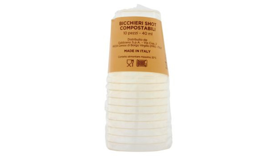 Bicchieri Shot Compostabili 40 ml 10 pz