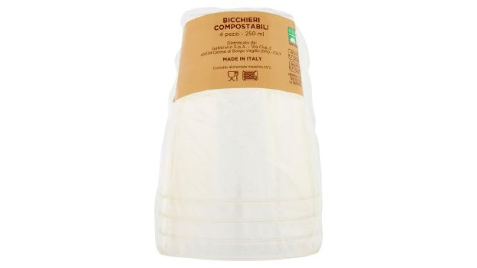 Bicchieri Compostabili 250 ml 4 pz
