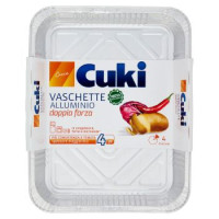Cuki Cuoce Vaschette Alluminio doppia forza 8 Porzioni 3 pz