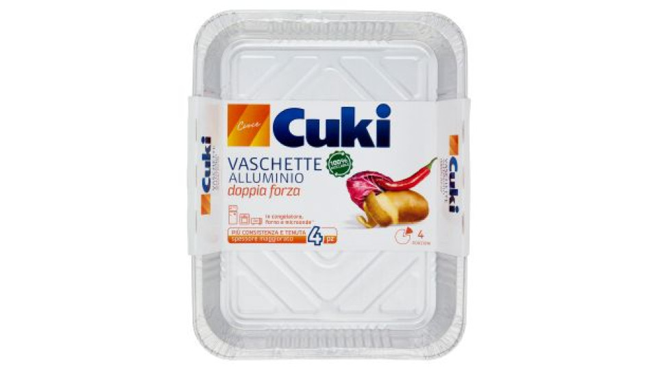 Cuki Cuoce Vaschette Alluminio doppia forza 8 Porzioni 3 pz