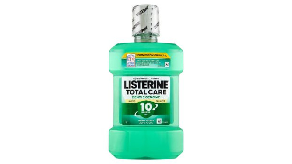 Listerine Total Care Denti e Gengive Gusto Delicato Zero Alcol 1 L