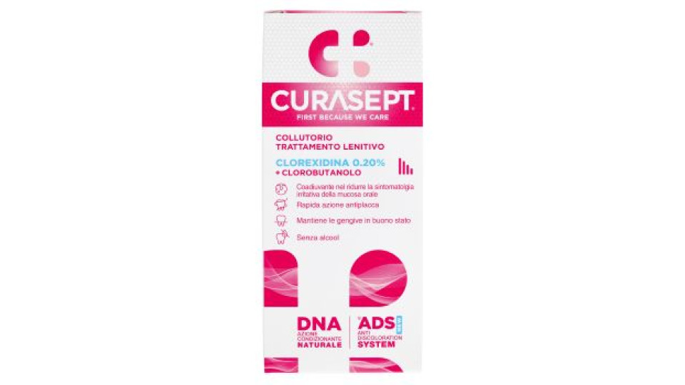 Curasept Collutorio Trattamento Lenitivo Clorexidina 0.20% + Clorobutanolo 200 ml