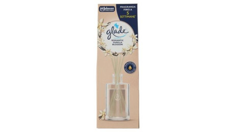 Glade Diffusore a Bastoncini, Fragranza Romantic Vanilla Blossom 50 ml