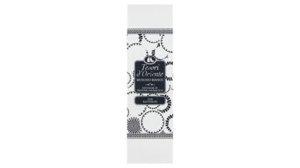 Tesori d'Oriente Muschio Bianco Diffusore di Profumo Aromatico con Bastoncini 200 ml