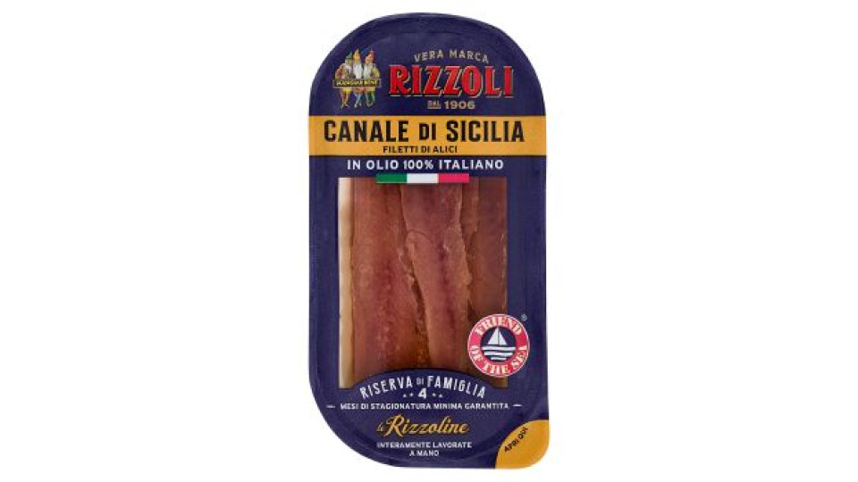 Rizzoli Riserva di Famiglia le Rizzoline Canale di Sicilia Filetti di Alici 40 g