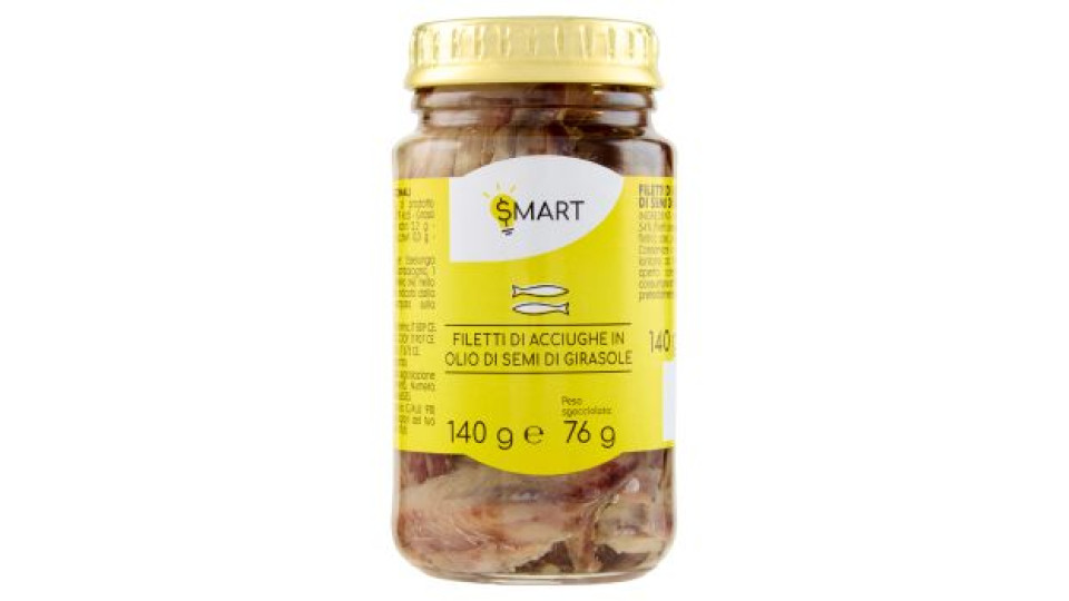 Smart Filetti di acciughe in olio di semi di girasole 140 g