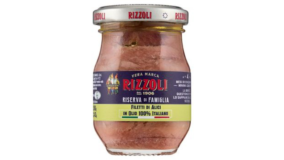 Rizzoli Riserva di Famiglia Filetti di Alici in Olio 100% Italiano 80 g