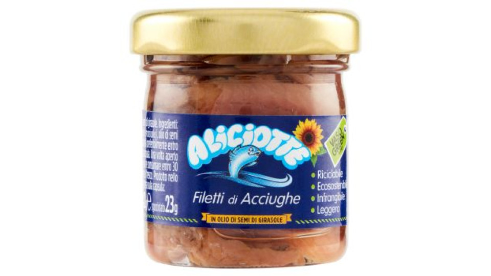 L'Isola d'Oro Aliciotte Filetti di Acciughe in Olio di Semi di Girasole 42 g