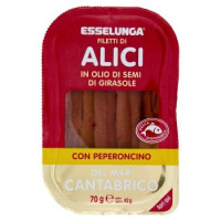 Esselunga Filetti di alici in olio di semi di girasole con peperoncino del mar Cantabrico 70 g