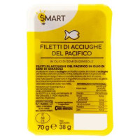 Smart Filetti di acciughe del Pacifico in olio di semi di girasole 70 g