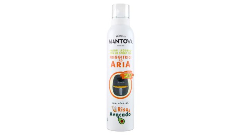 Fratelli Mantova Friggi Leggero Spray per Friggitrici ad Aria con olio di Riso & Avocado 200 ml