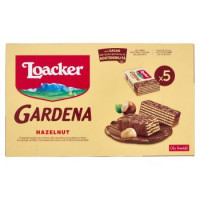 Loacker Gardena Hazelnut Wafer ricoperti di Cioccolato al Latte con crema alla Nocciola Wafers 38gx5