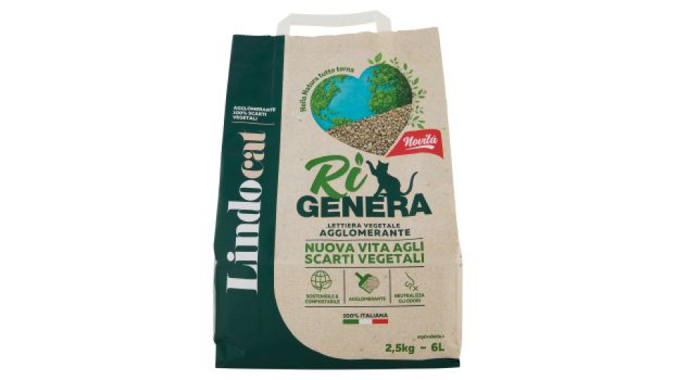 Lindocat RiGenera Lettiera Vegetale Agglomerante 2,5 kg
