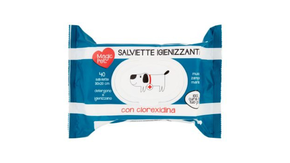 Magic Pet Salviette Igienizzanti muso - zampe - manto con clorexidina 40 pz
