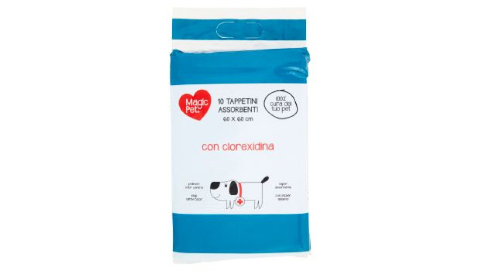 Magic Pet Tappettini Assorbenti 60 x 60 cm con clorexidina 10 pz