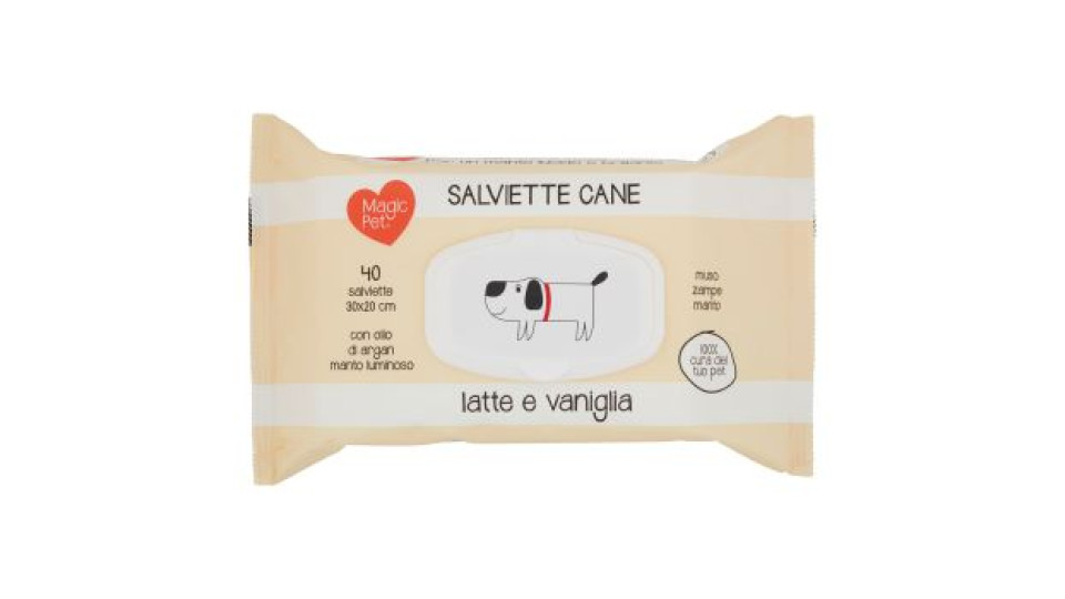 Magic Pet Salviette Cane muso - zampe - manto latte e vaniglia 40 pz