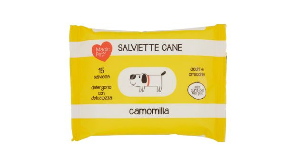 Magic Pet Salviette Cane occhi e orecchie camomilla 15 pz