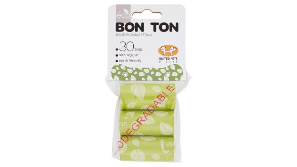 United Pets eco Bon Ton Biodegradable Refills regular verde 30 pz