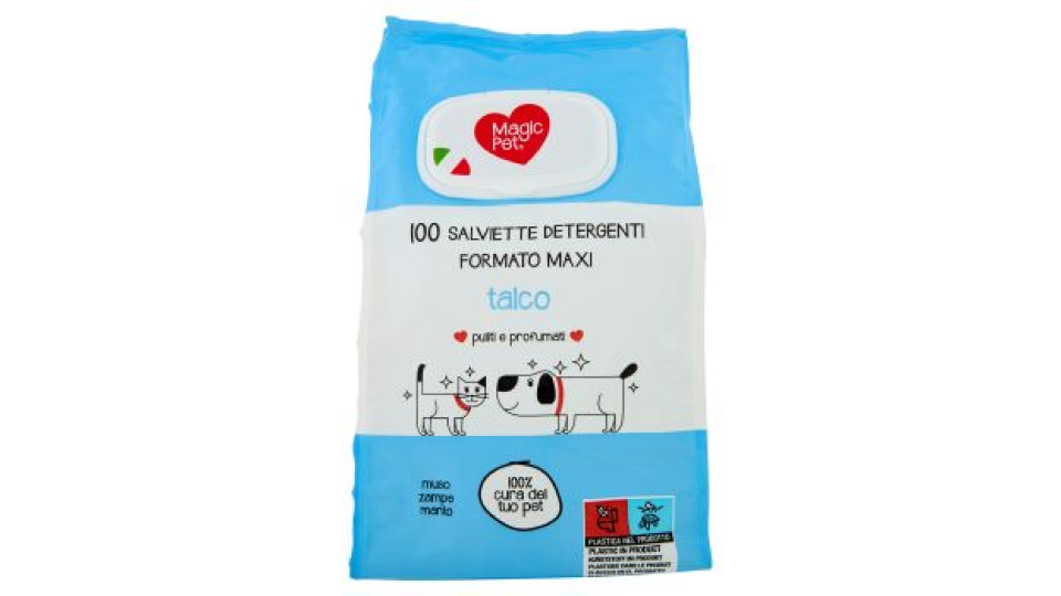 Magic Pet Salviette Detergenti Formato Maxi talco 100 pz