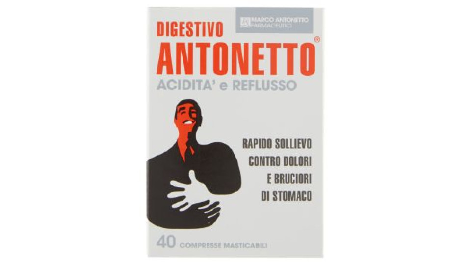 Marco Antonetto Farmaceutici Digestivo Antonetto Acidità e Reflusso 40 Compresse Masticabili
