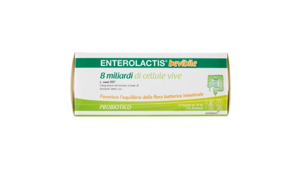 Enterolactis bevibile 8 miliardi di cellule vive Flaconi 6 x 10 ml