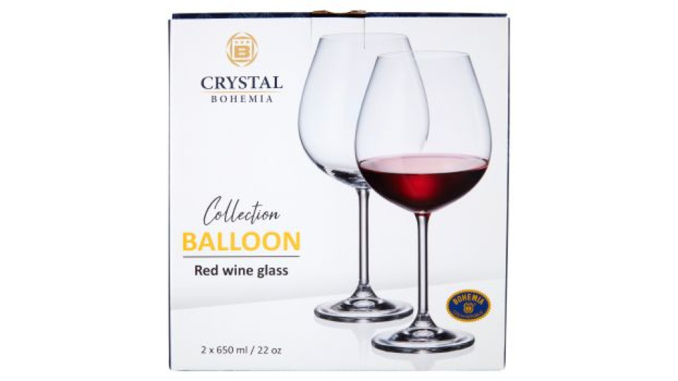 Crystal Bohemia Traditional Collections Collection Balloon Red wine glass 2 x 650 ml