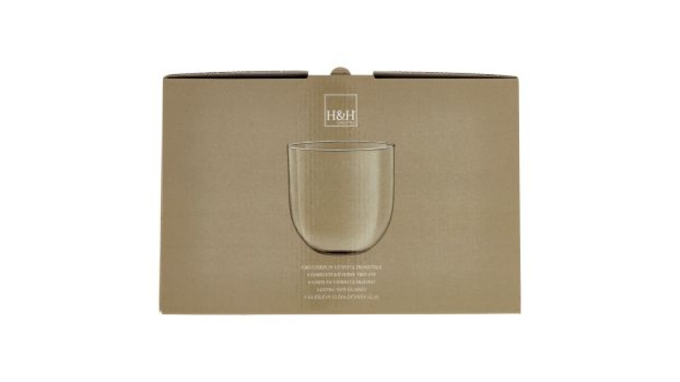 H&H Lifestyle Bicchieri in Vetro Ultrasottile 6 pz