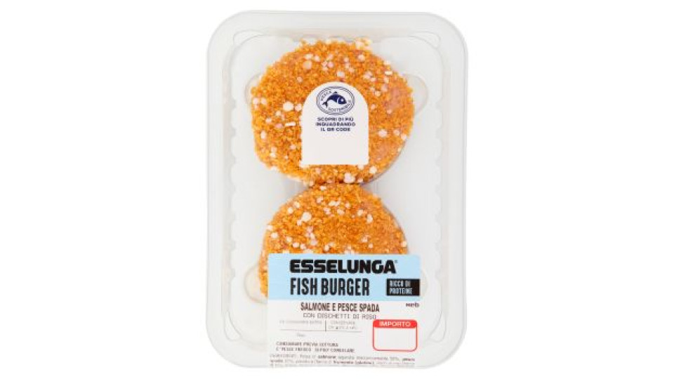Esselunga Fish burger salmone e pesce spada con dischetti di riso 160 g