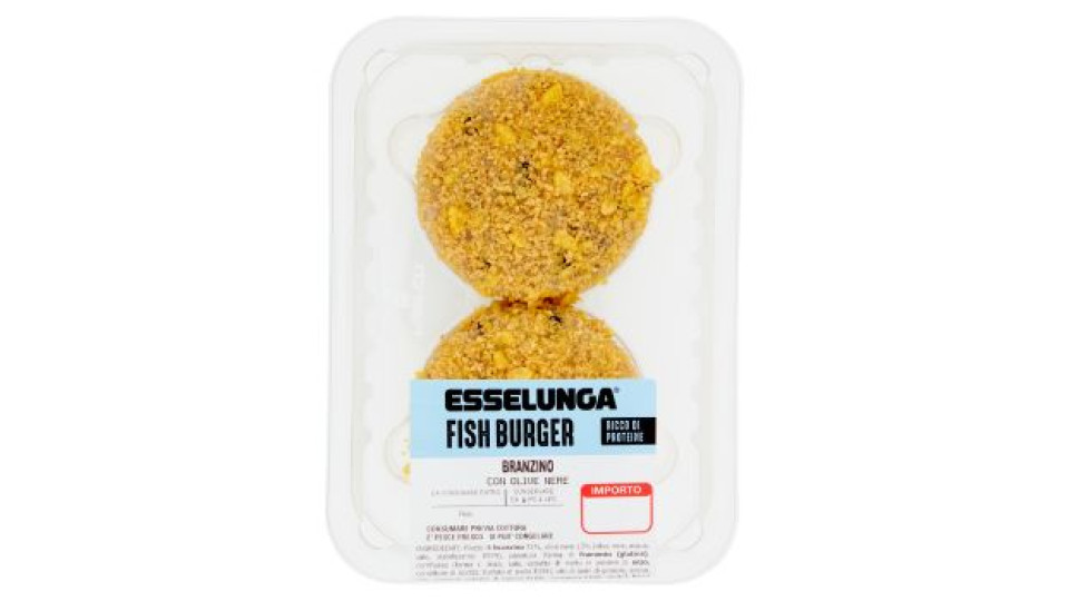 Esselunga Fish burger branzino con olive nere 160 g