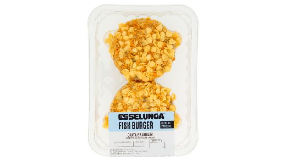 Esselunga Fish burger orata e fagiolini con panatura ai tacos 160 g