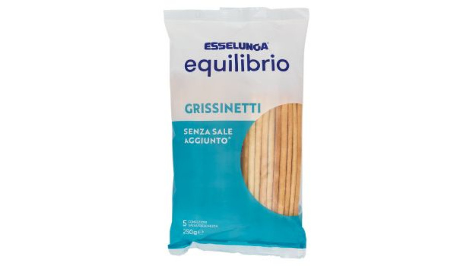 Esselunga Equilibrio Grissinetti senza sale aggiunto* 5 confezioni salvafreschezza 250 g