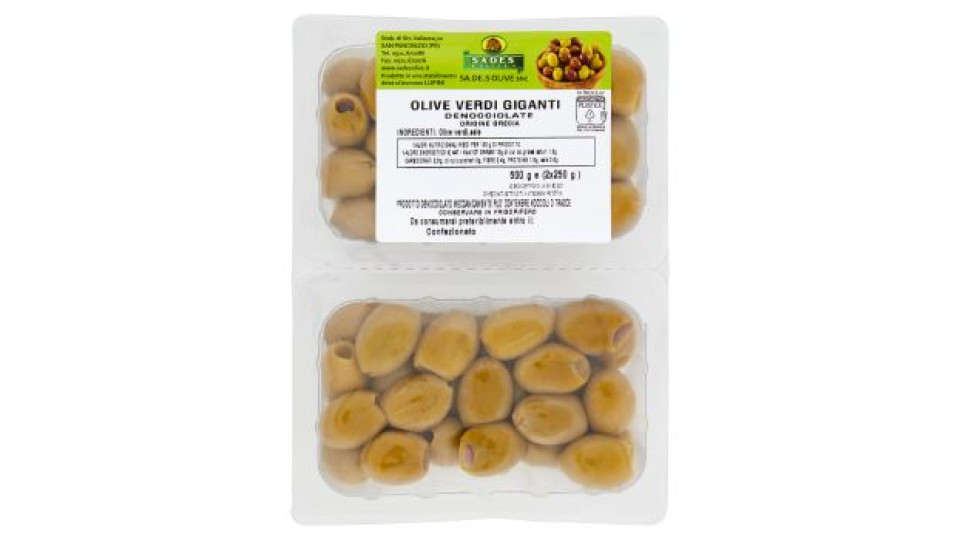 Sades Olive Olive Verdi Giganti Denocciolate 2 x 250 g