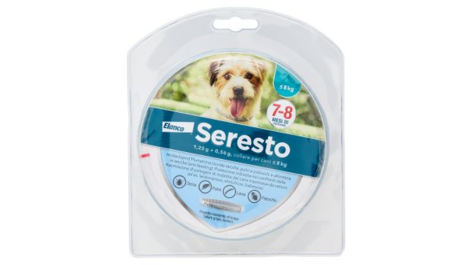Seresto 1,25 g + 0,56 g, collare per cani ¿ 8 kg
