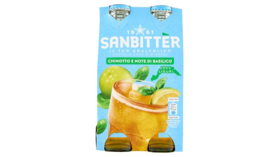 Sanbittèr, Chinotto e note di Basilico, Aperitivo Analcolico - 4 x 200ml