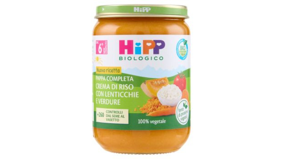 HiPP Biologico Crema di Riso con Lenticchie e Verdure 190 g