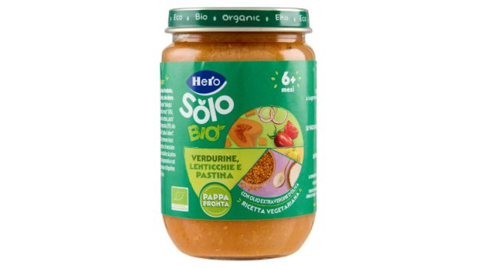 Hero Solo Bio Verdurine, Lenticchie e Pastina 190 g